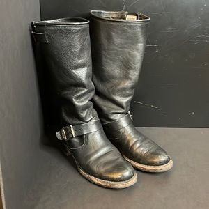 Frye Veronica slouch boots black leather. Size 8